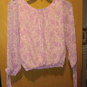 Womens Size Large, Cinnthia Paisley Pink Women's Top